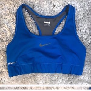 Blue Nike sports bra